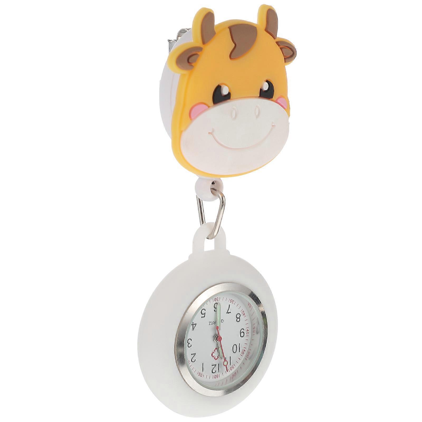 Retractable Buckle Pocket Watch with Cartoon Hook for Decoration Assorted Color Lightweight and