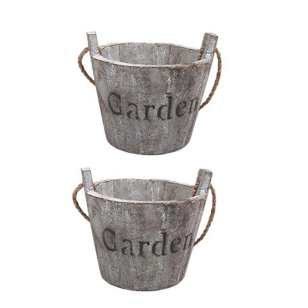 Rustic Coffee Planter Pot for Home Use with Smooth Lines and Durable Plastic Design 2 Pcs