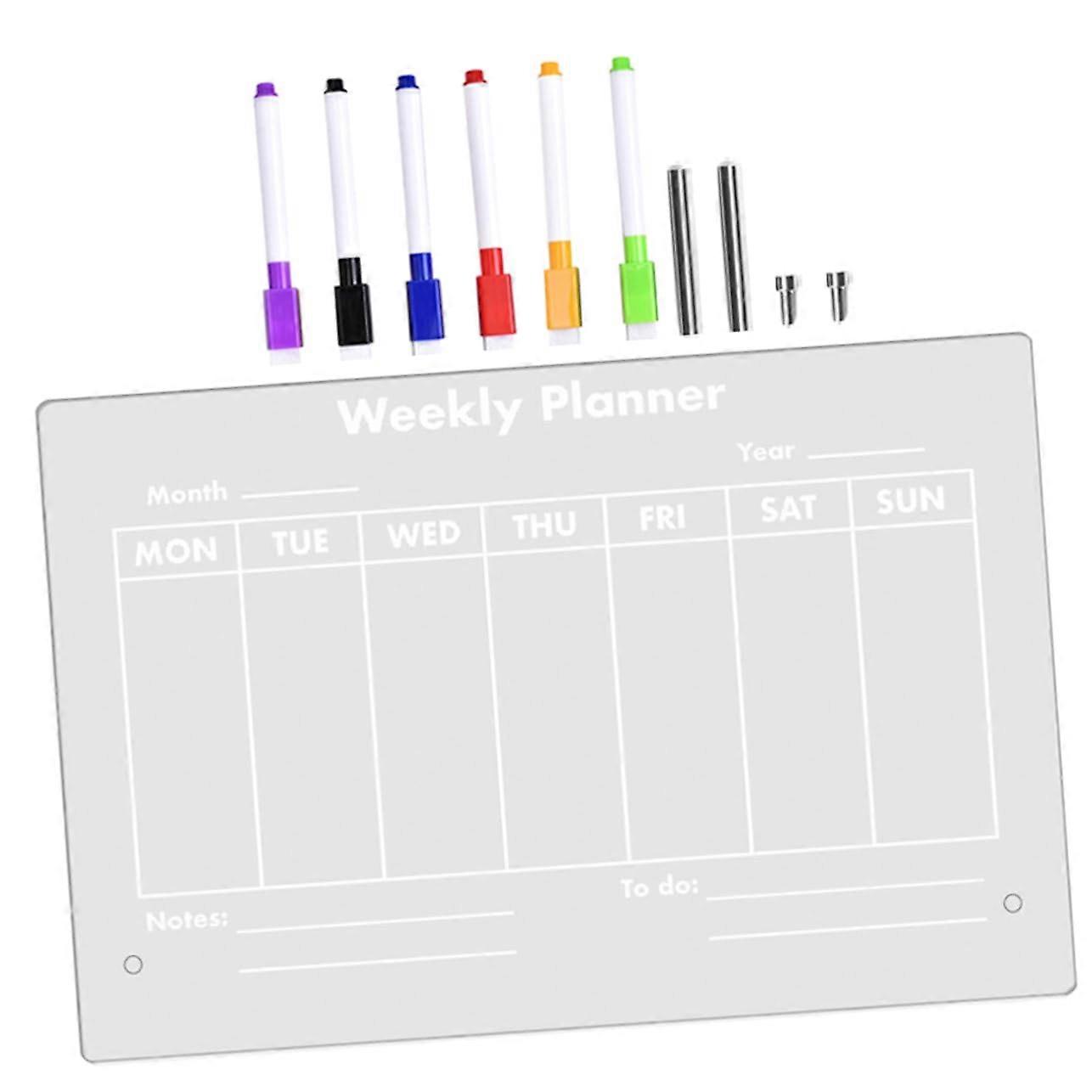 Acrylic Writing Board Erasable Push Pins Markers for Office and School