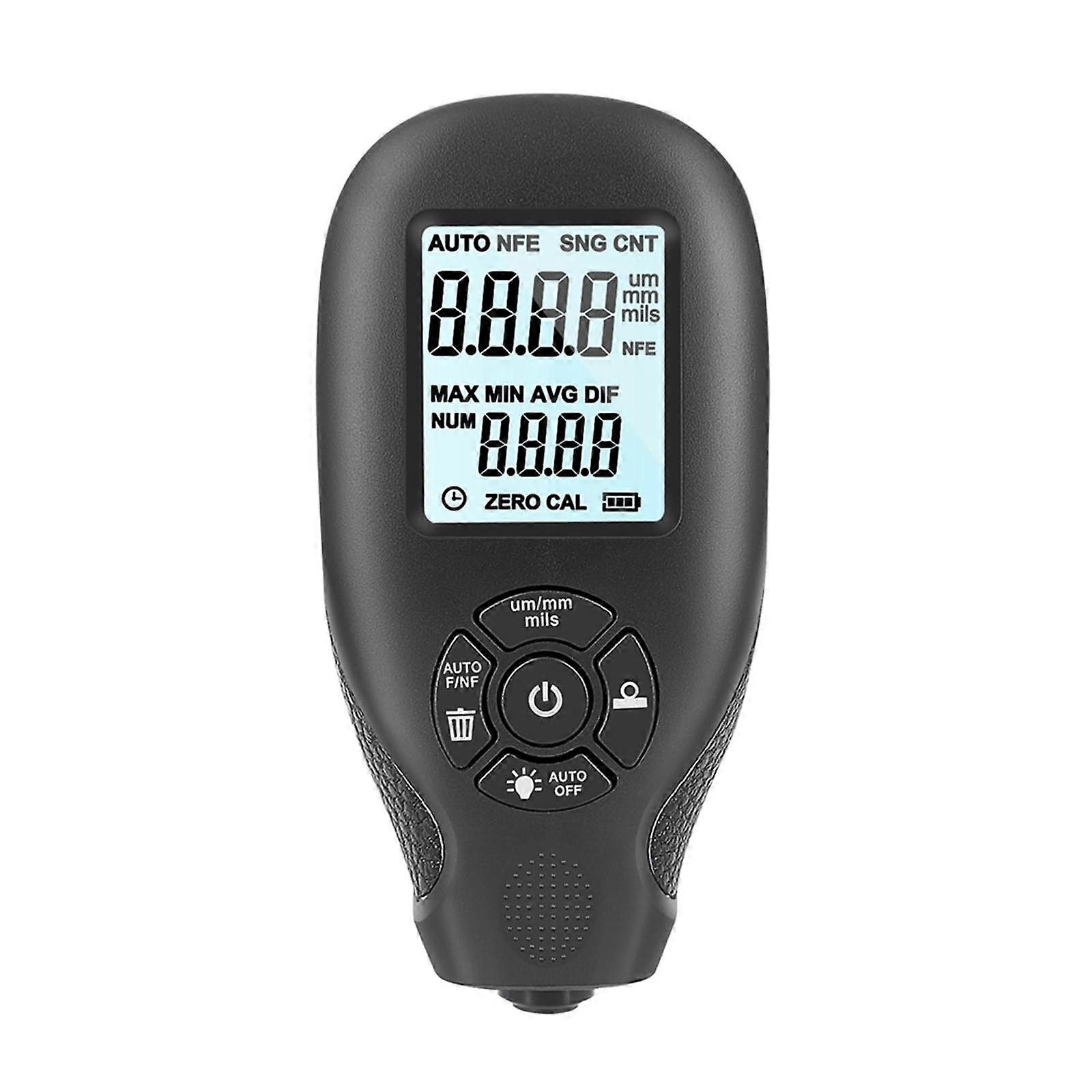 Coating Thickness Gauge Digital Backlight Automotive Paint Thickness Meter Car Coating Thickness Tester Tools Easy to Use (Black) A Black