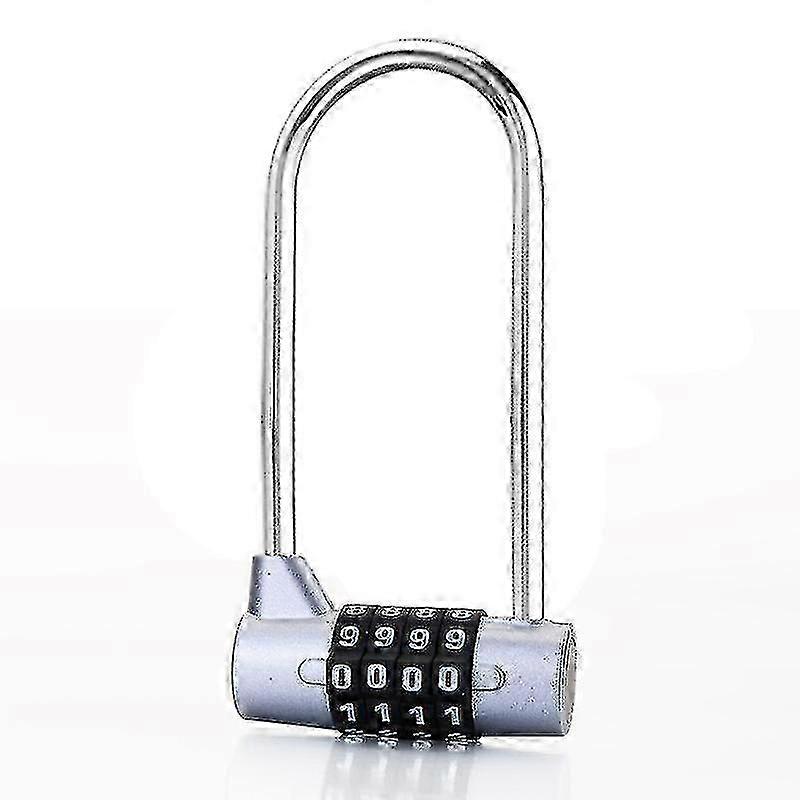 Zinc Alloy U-Shaped Security Combination Padlock with U-Shaped Combination Padlock (Color: Silver)