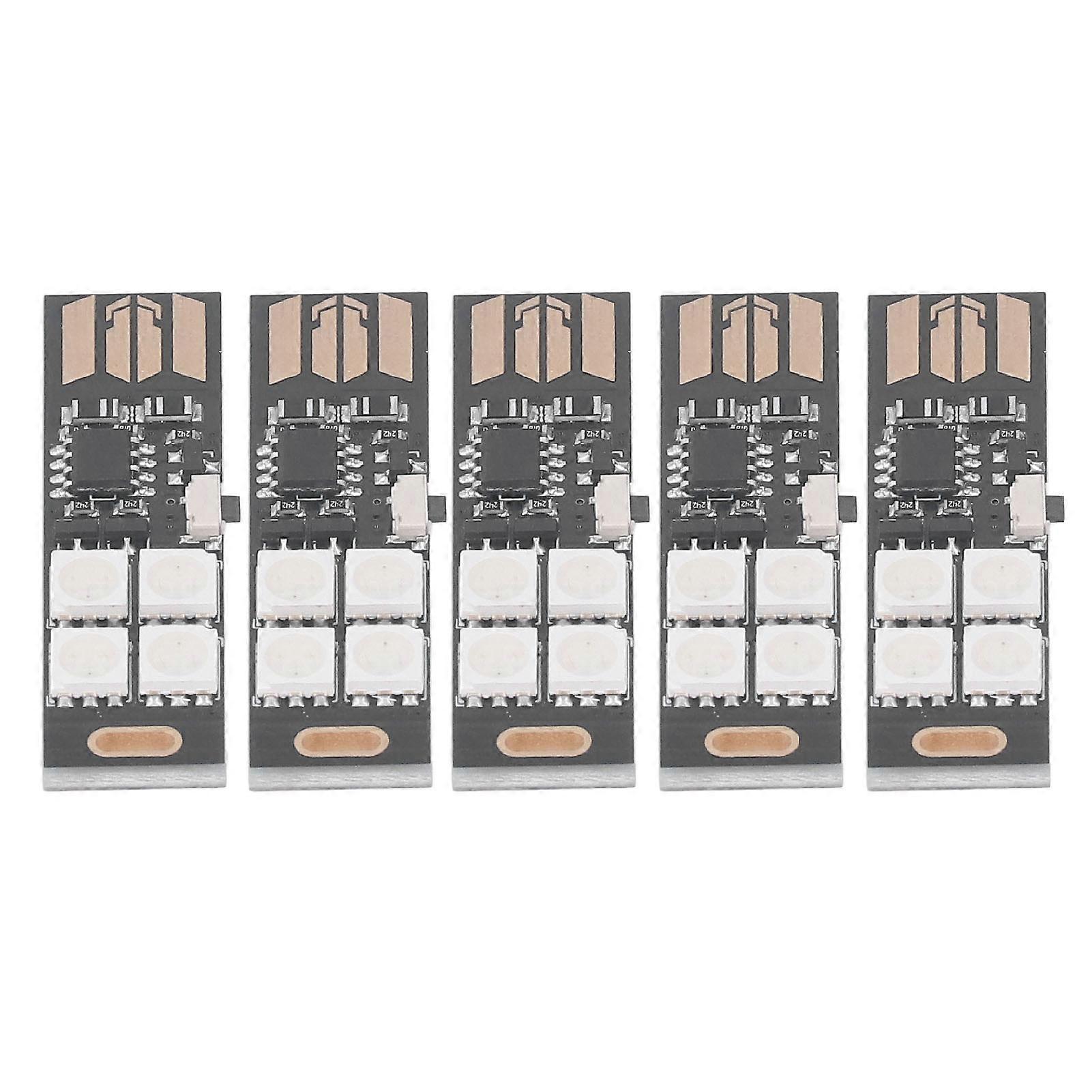 5Pcs Super Mini USB Light Thin Ultra Slim Multi Color Changing 7 Colors RGB Night 4 LED TV Backlight Kit Table Lamp DC5V 