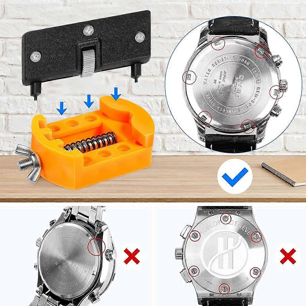 Watch Case Opener Adjustable Watch Battery Removal Tool Replacement Tool Black