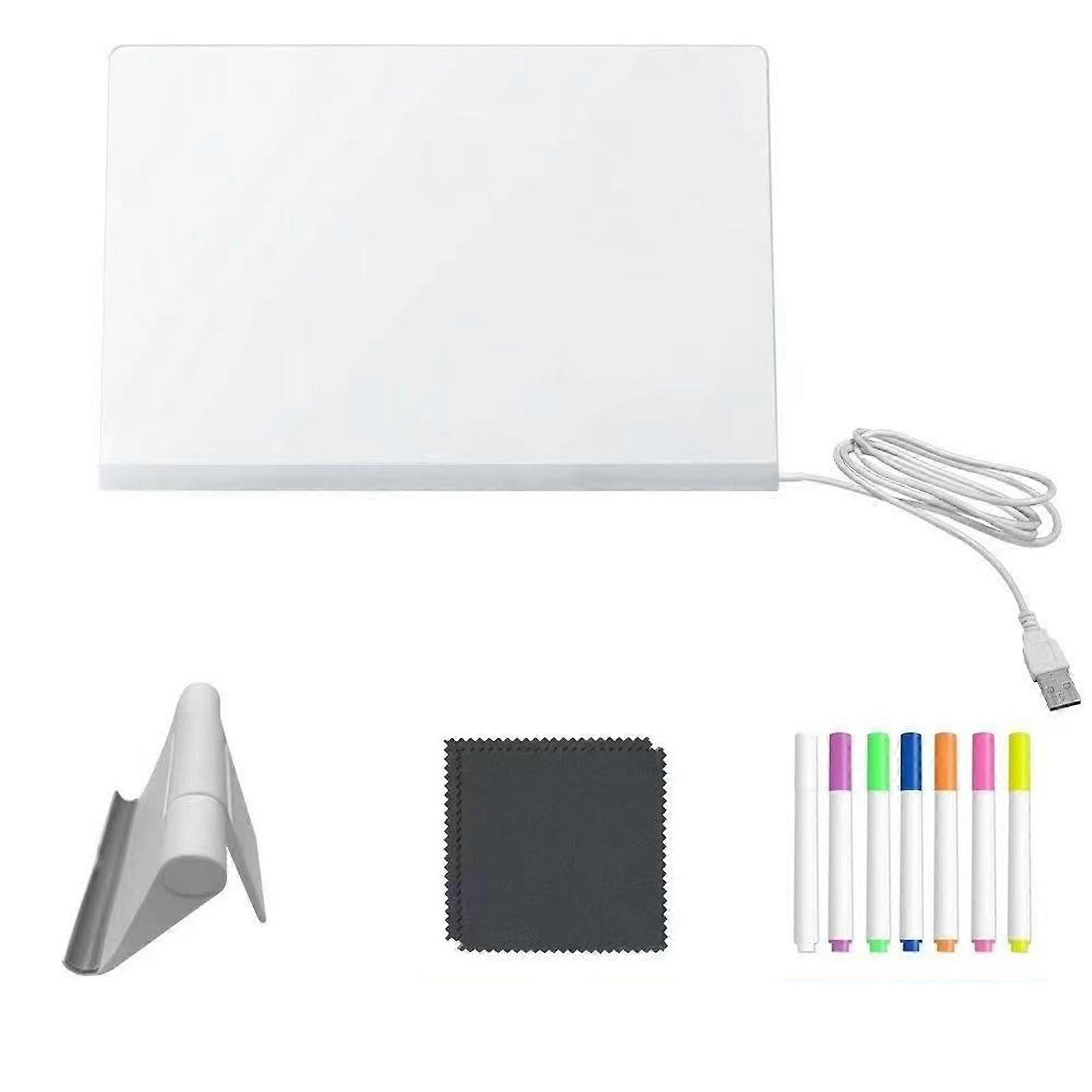 Acrylic Memo Note Board Dry Erases Board with Light Message Board LED Note Board Rewritable Drawing Board  M