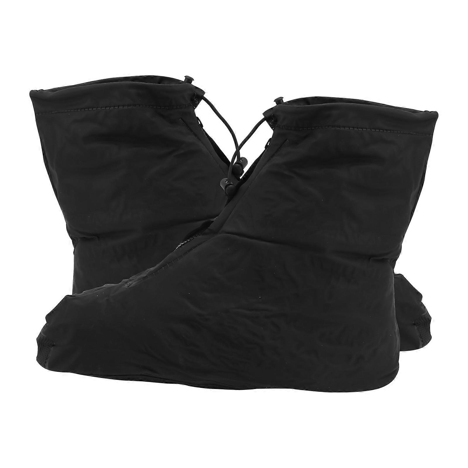 Durable Waterproof Boot with PVC Material for Shoes Use Black One Pair Fits Snugly Over Bike Pants