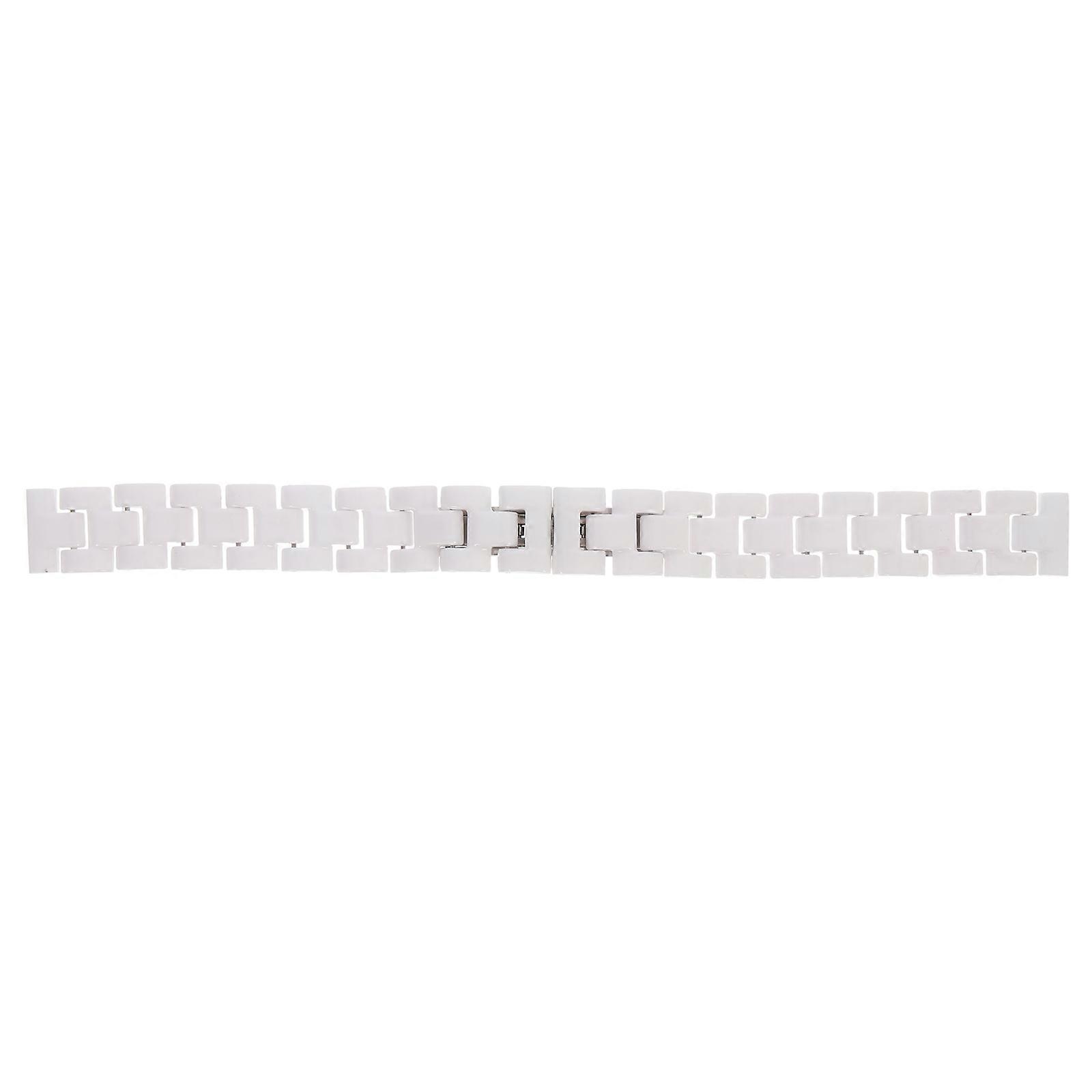 Ceramic Watch Band Bracelet Style Replacement For Watch Work Exercise 16.5X1.4CM White Flat 1Pcs