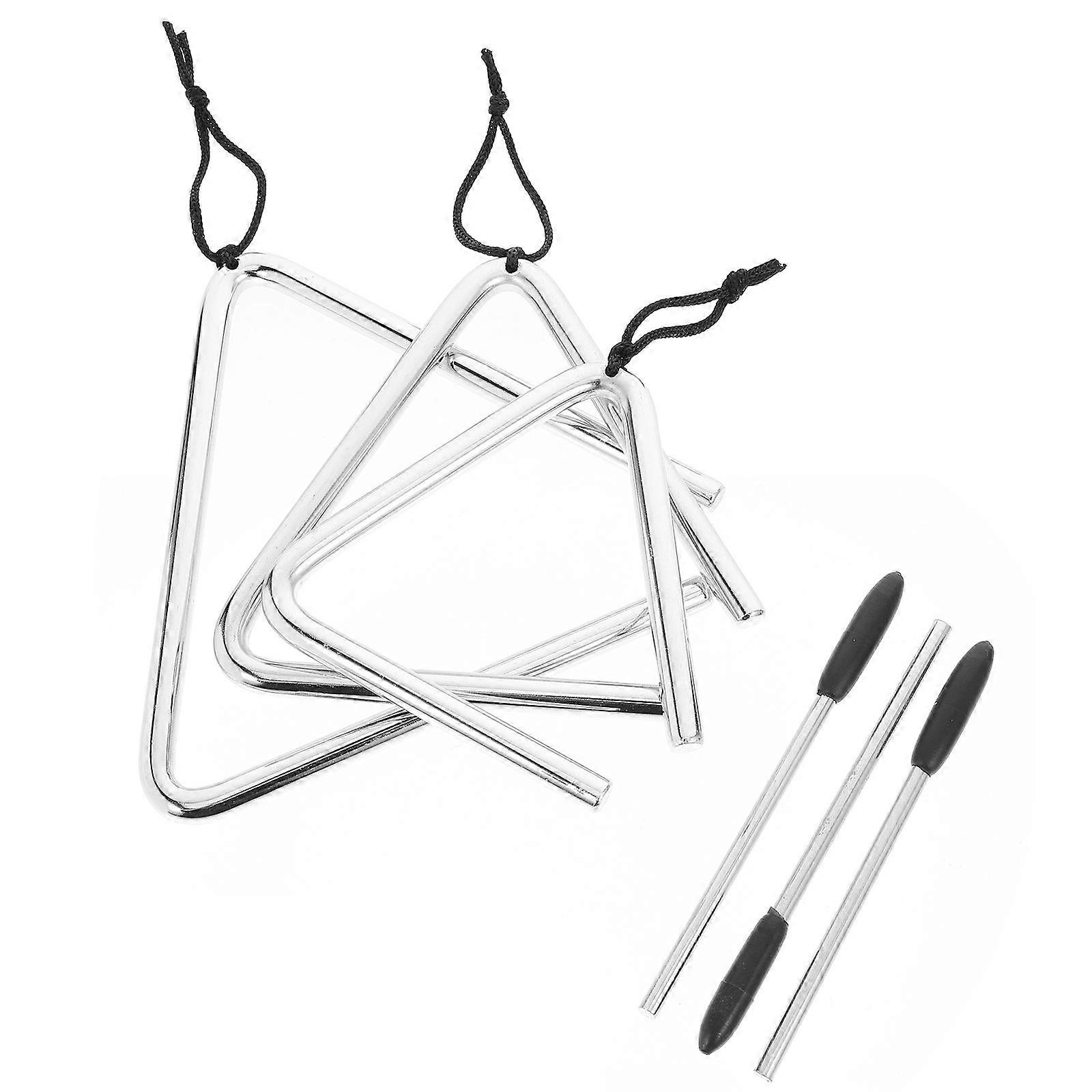 Small Percussion Instruments Triangle Instrument for Home Practice Musical Triangle 11.00X10.00X0.90cm 3 Sets