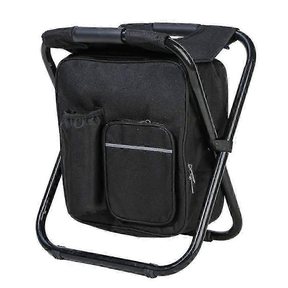 折りたたみスツール キャンプスツール 屋外ウォーキングハイキング釣り容量のためのポータブル折りたたみスツール - ブラック