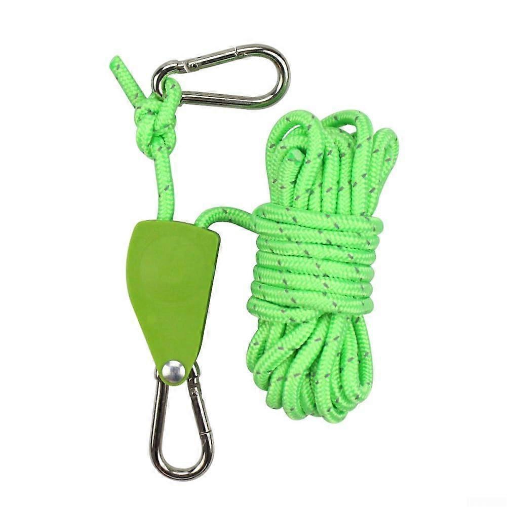 Reflective nylon tent rope, ensures visibility and safety in dark conditions (green)