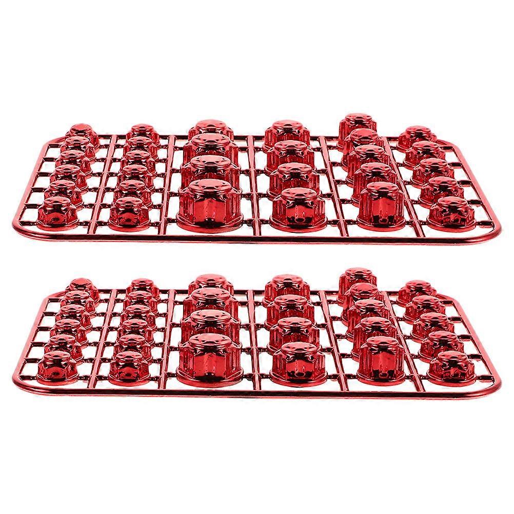 Decorative Motorcycle Hardware Covers Red Color For Scooter Accessories Easy To Install 2 Sets