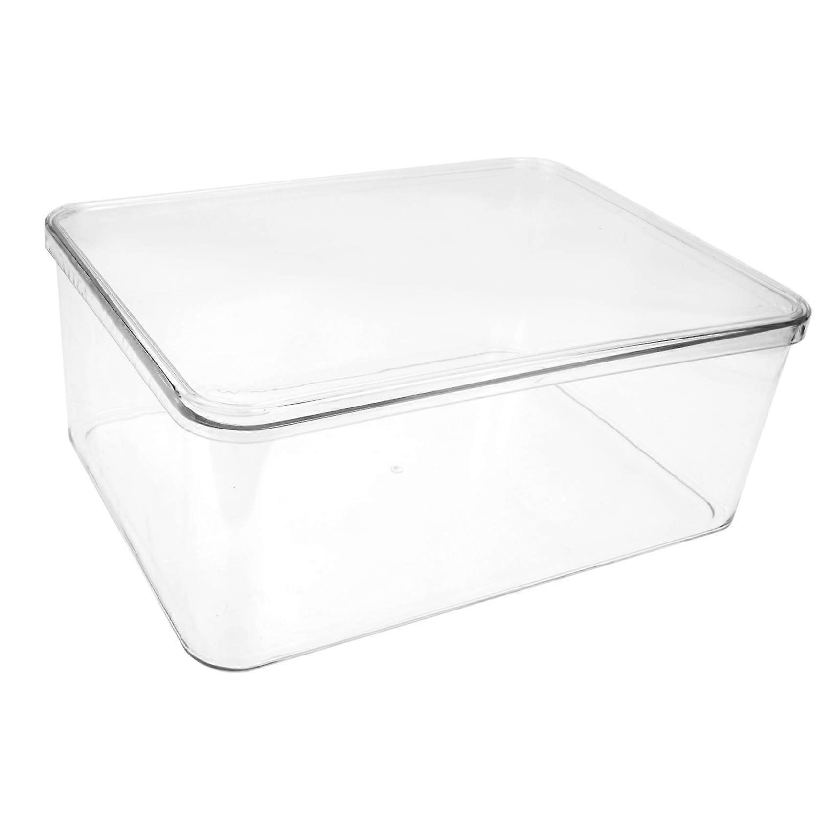Storage Box with Lid, Clear Stackable Organizer for School Supplies, Durable Plastic for Dorm Room and Home Use
