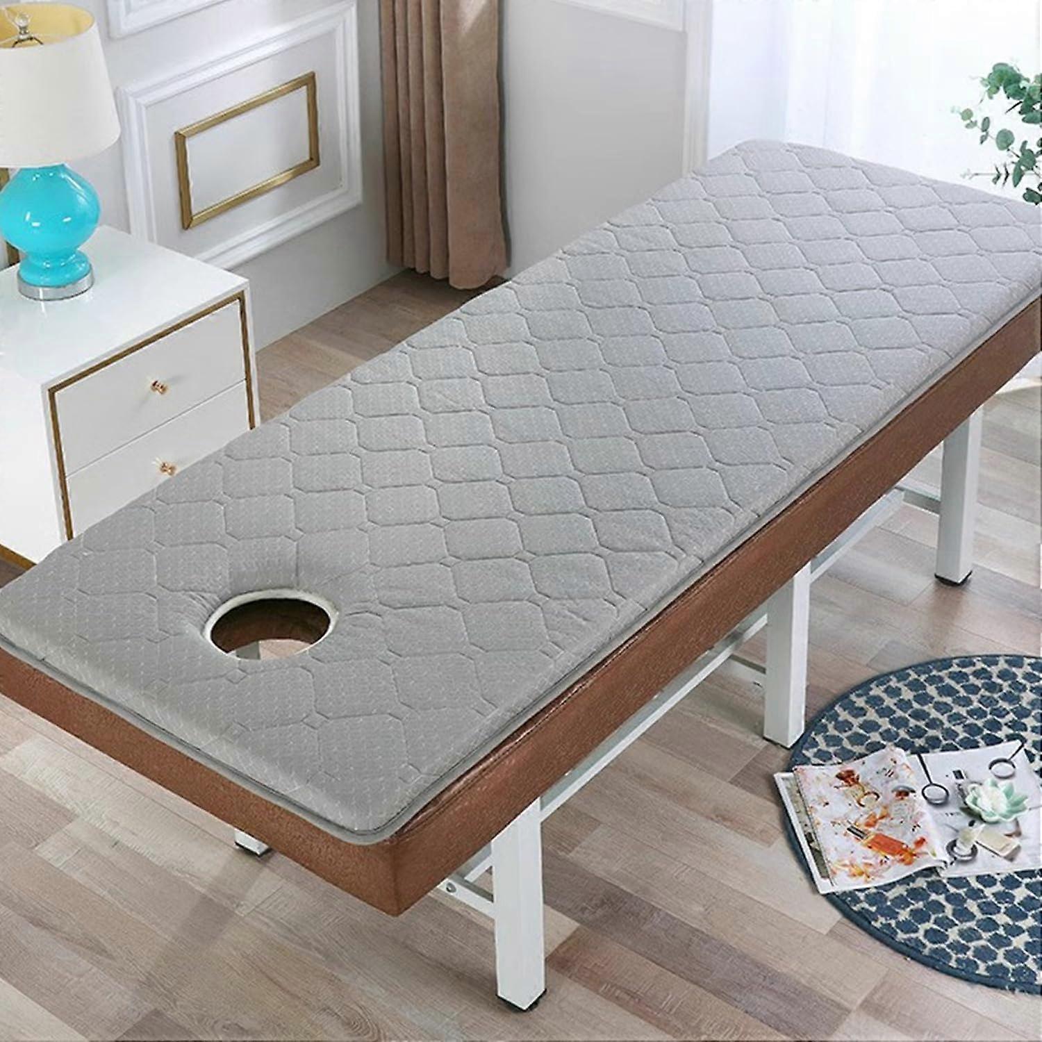 Grey, 180 x 70 cm, Sponge Massage Bed Mattress Topper, 5 cm Thick