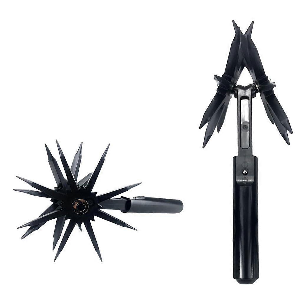 2in1 Garden Soil Scarifying Tool, Rotating Lawn Aerator, Rotary Rake for Lawn, Vegetable Field, Plantation, Soil Loosening Tool