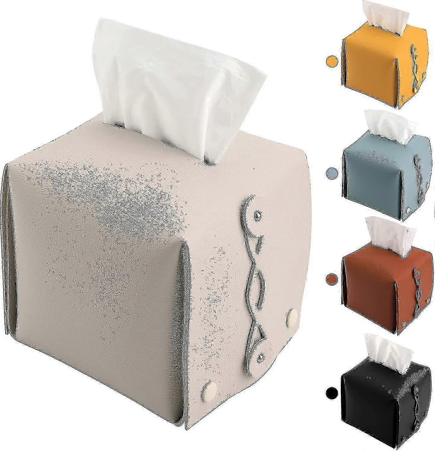 70% korting-lederen tissue box houder vierkant