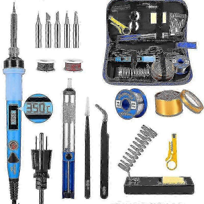Soldering Iron Set 80w Station Temperature Solder Iron Wire Stand Kit