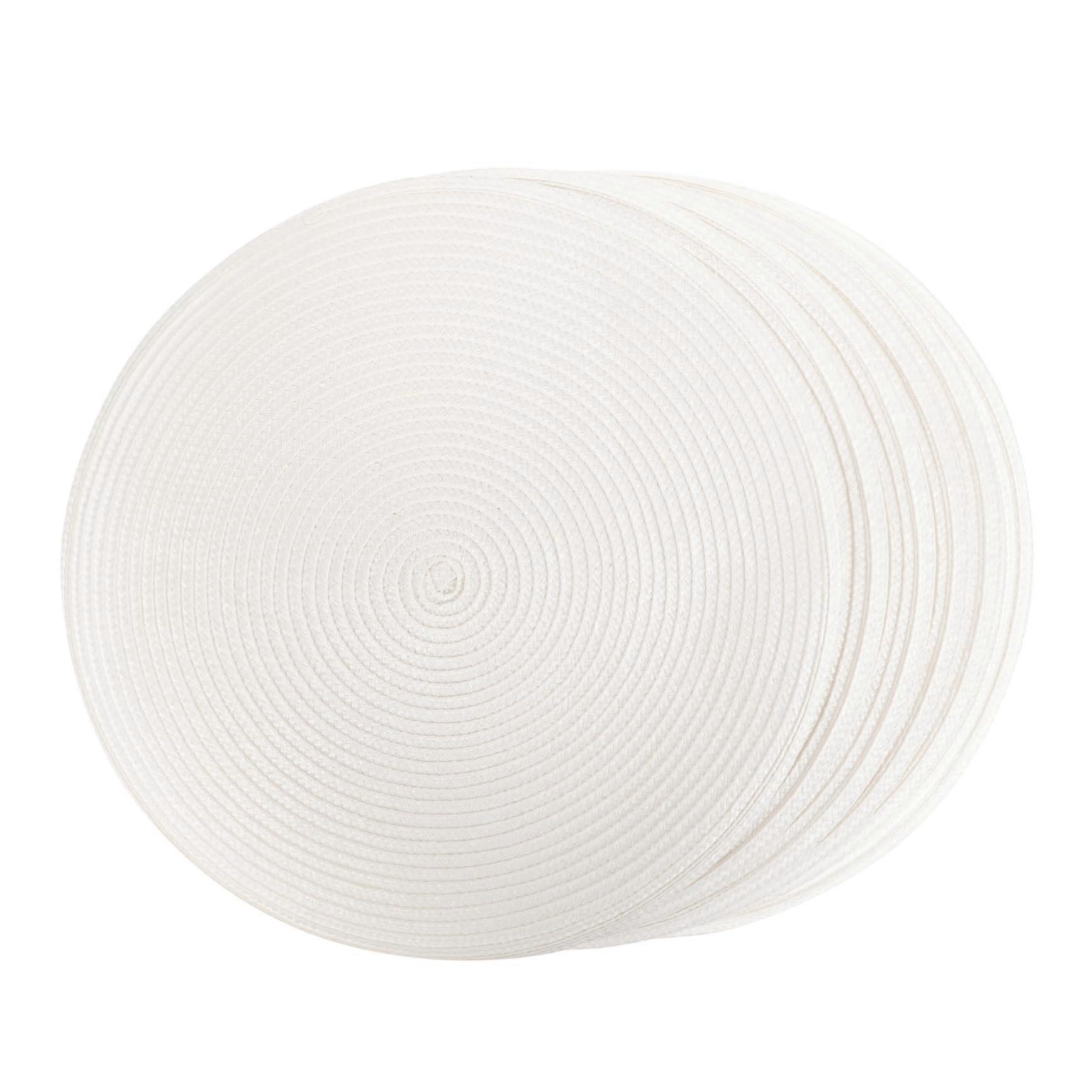 6piece Woven Table Mat with Heatresistant Coaster Round Table Mat for Home Decorative
