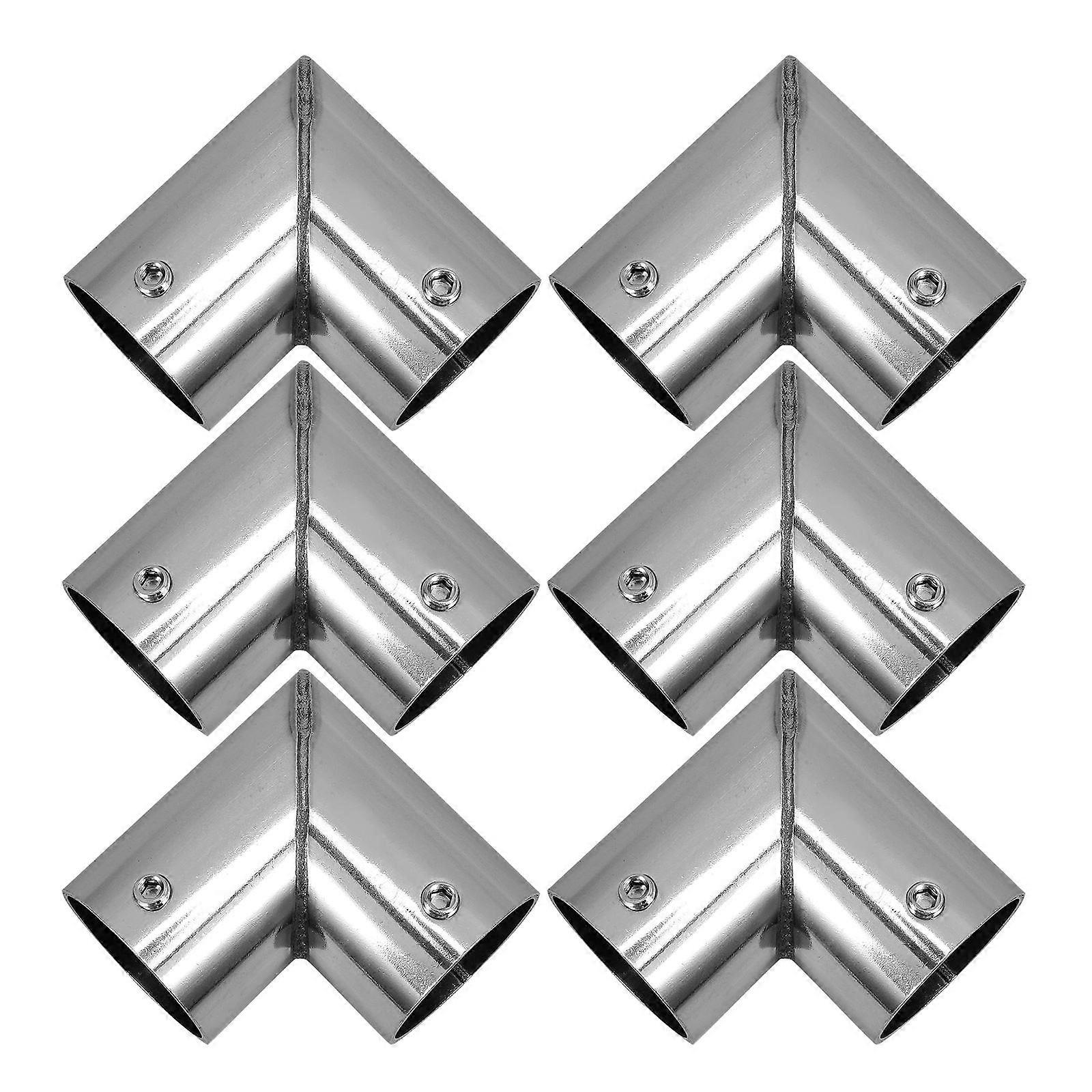 L Shape Clamps for Home Use Stainless Steel Connector 6 Pieces Silver
