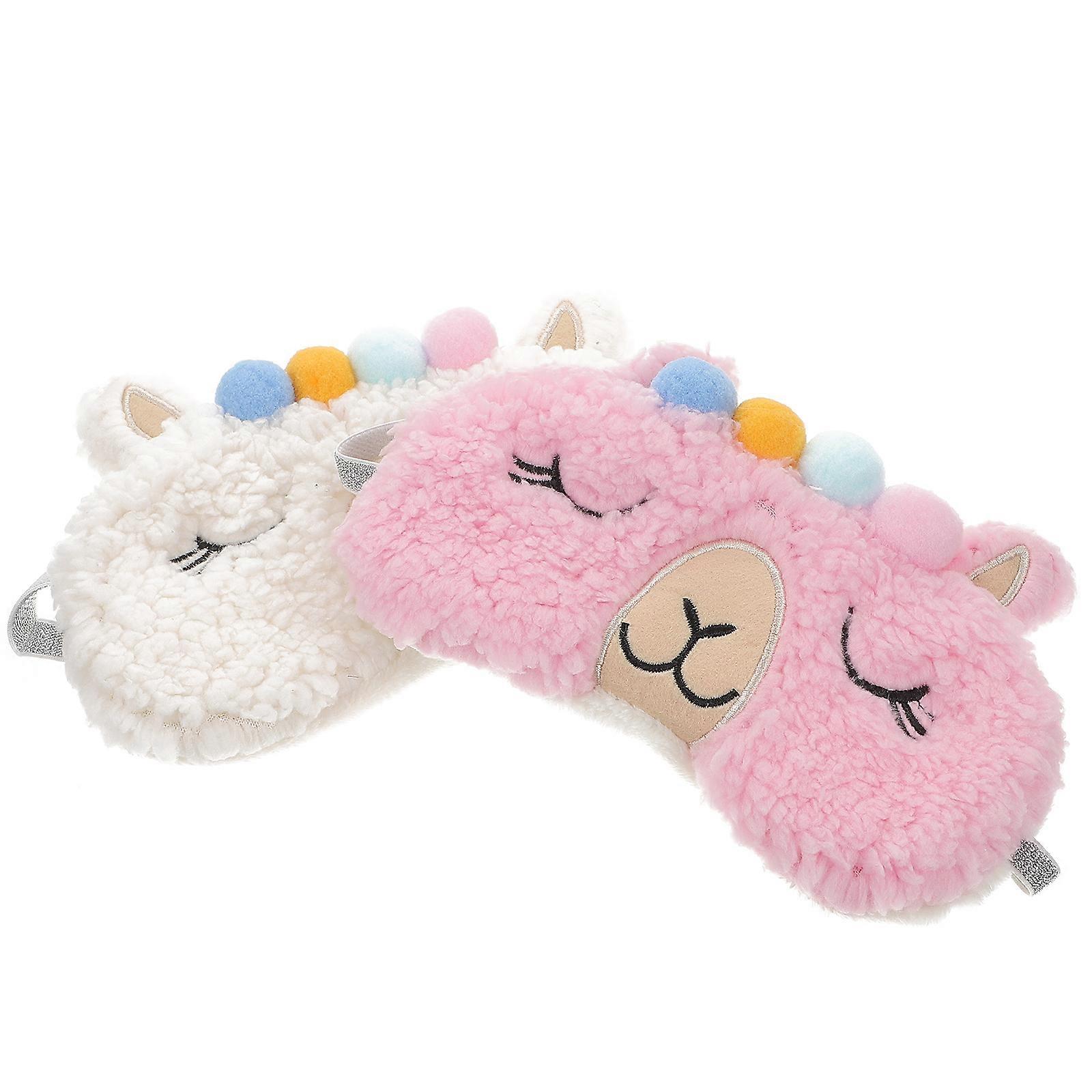 Alpaca Print Eye Masks Soft Light Blocking Sleep Blindfolds for Travel, Pajama Parties & Sleepovers (2 Pack)