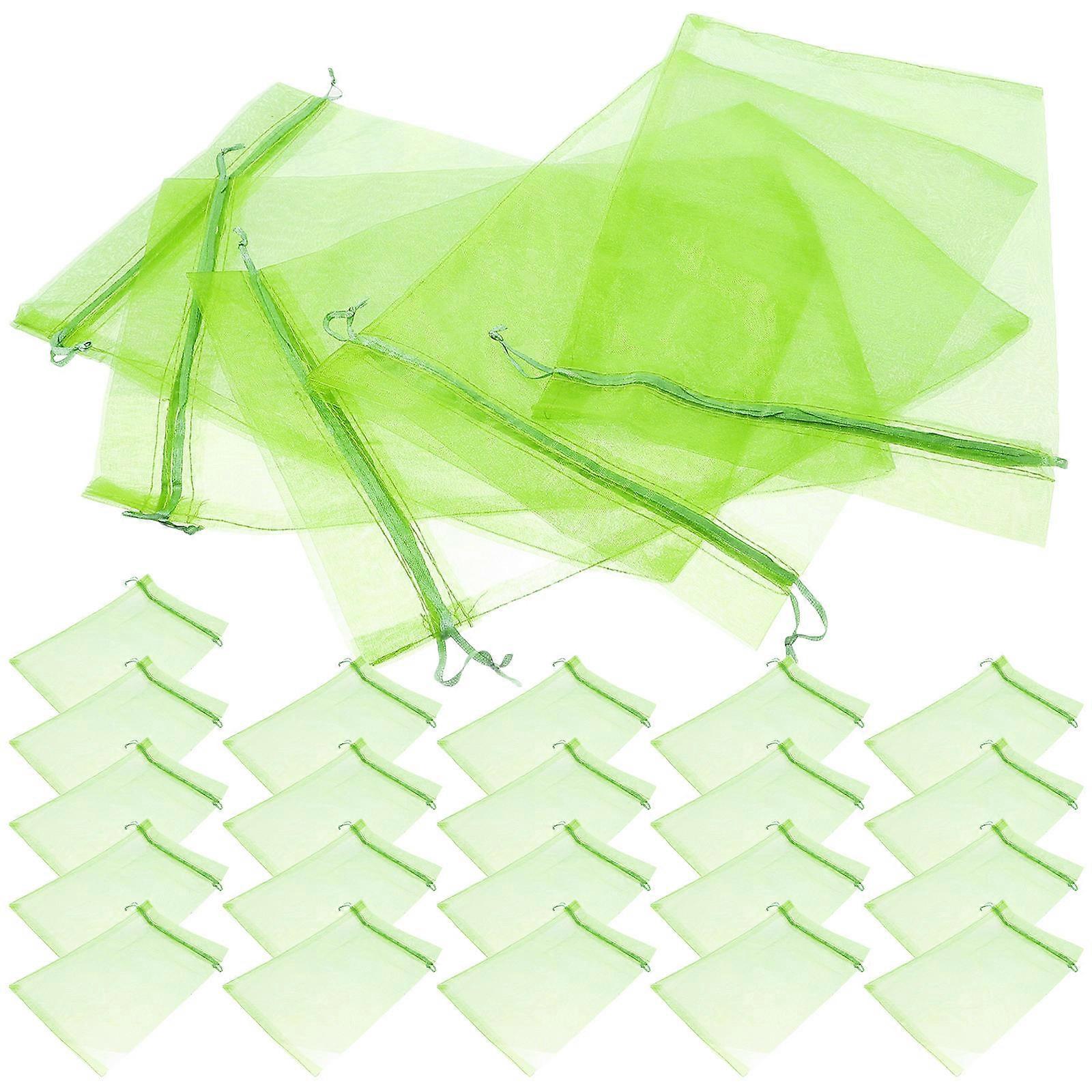 Fruit Protection Bags Organza Netting Bags for Insect Proof 50Pcs Green