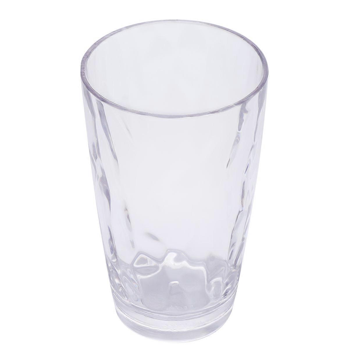 Clear Reusable Reusable Tumblers Acrylic Drinking Glasses Shatter-Resistant Water Grain Pattern Cup For Hotel Dormitory 5.4×3.3×2.2in 1Pack