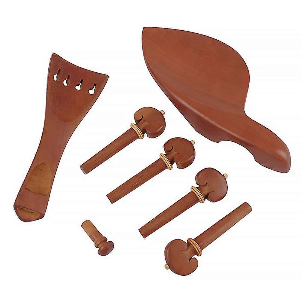 Brown Handmade Violin Chin Rest with Fine Workmanship for DIY Violin Accessories 7pcs Set