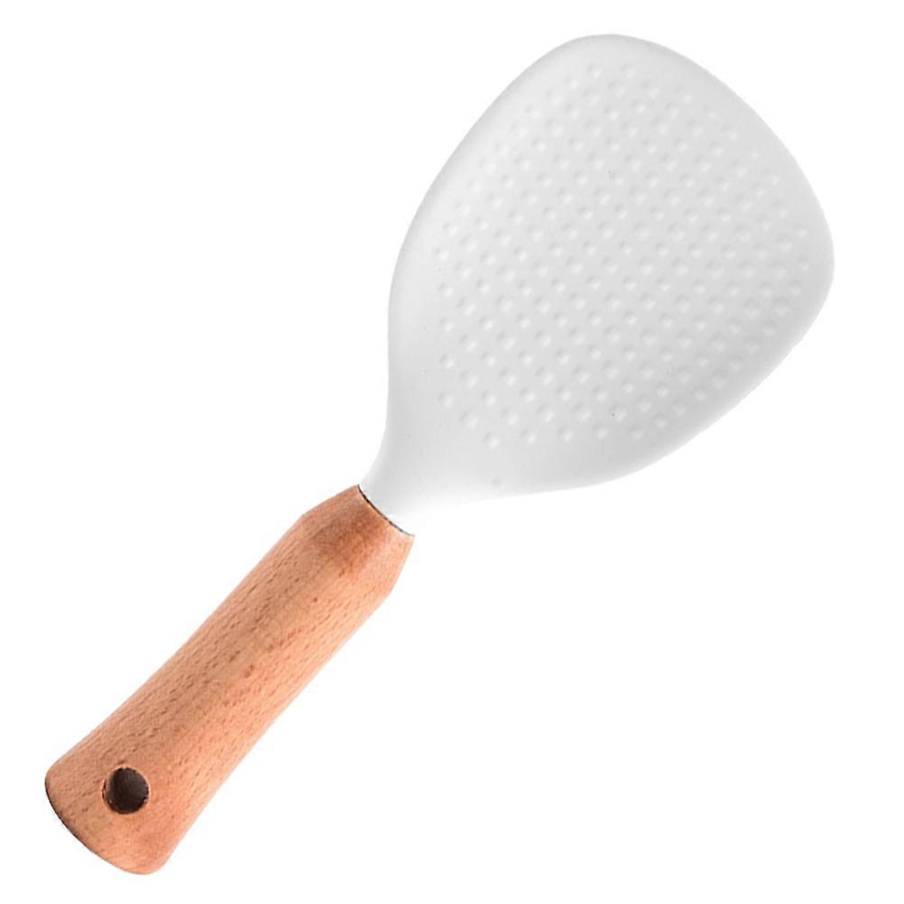 Heat Resistant Silicone Rice Spoon with Stand Up Design, Non Stick Compact Spatula for Kitchen Use in Home, Restaurant, and Hotel Cooking