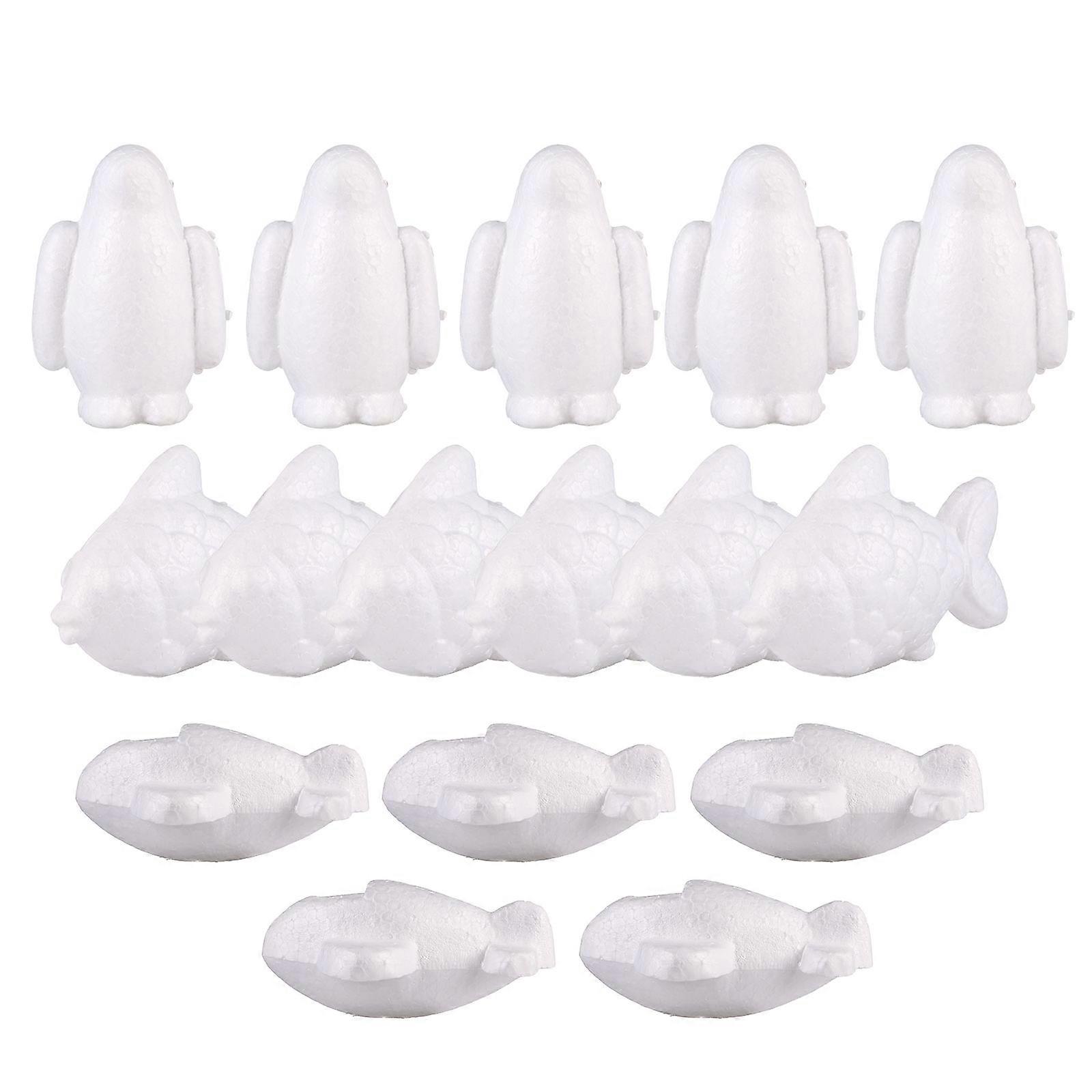 15pcs Mini Foam Shapes for DIY Crafts, Educational & Creative Art Projects – Lightweight, Non Corrosive White Foam Models for Home Decoration and