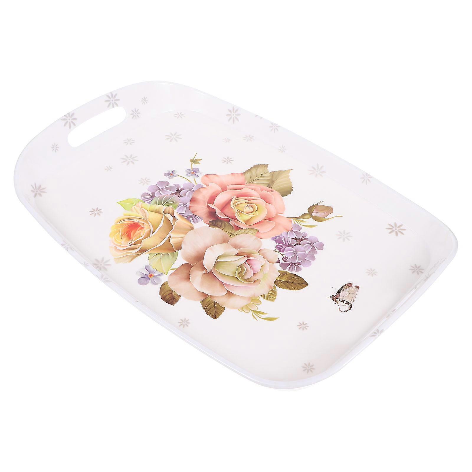 European Style Serving Tray Multi-Function Coffee Tray Friend Sharing Purple Color Fruit Storage 1Pcs