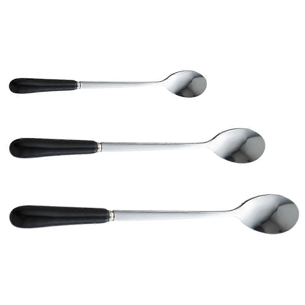 Dessert Spoons Long Handle Ice Spoon Ideal for Mixing Drinks Home Users 3Pcs