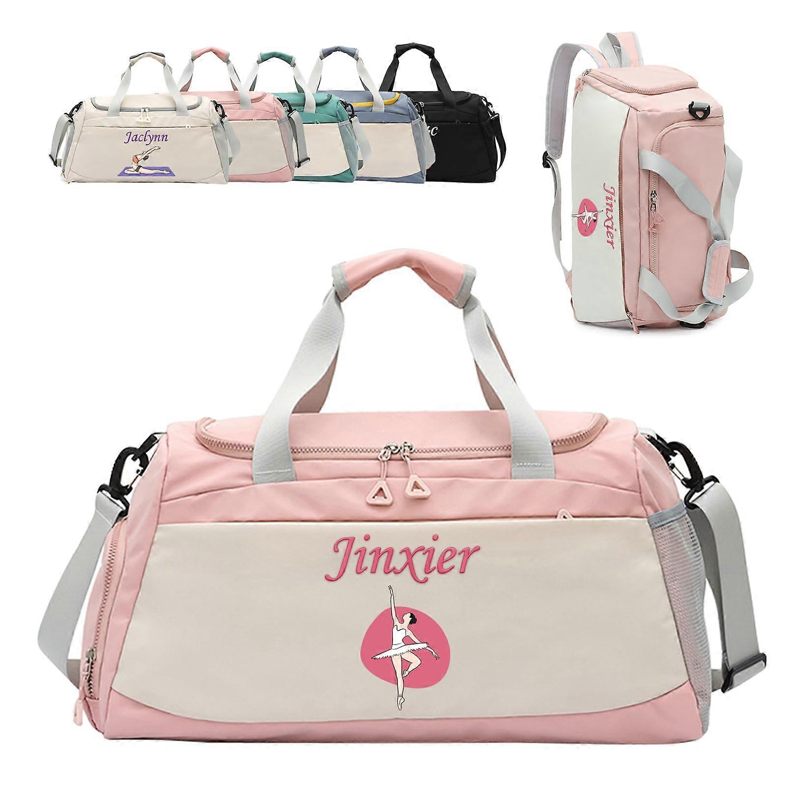 Travel Bag with Embroidered Name and Color , pink