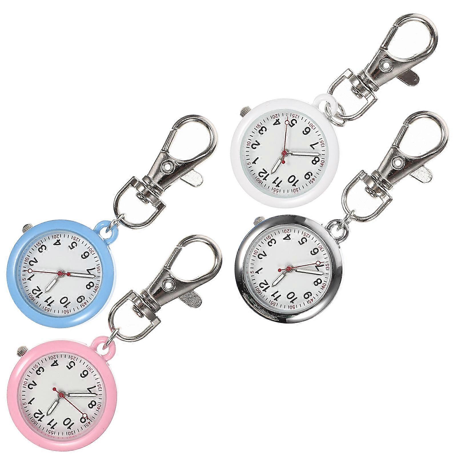 Round Glow-in-the-dark Nurses Watch For Doctors And Medical Workers With Precise Design 4Pcs