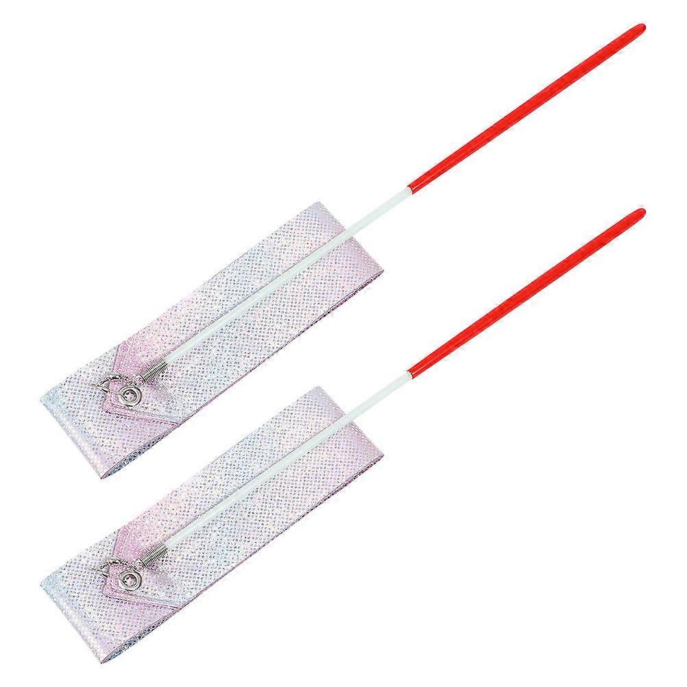 Fitness Gymnastics Ribbons Streamlined Handle Professional Design Children Performers Dancing Ribbon 2Set