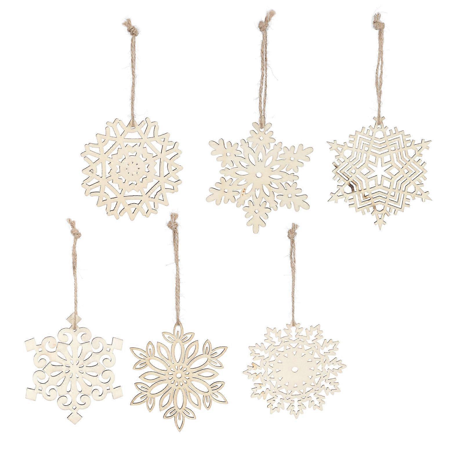 Paintable Ornaments Christmas Tree Pendant Diy Painting Craft Beige 10x10cm For Home Decoration 1Set