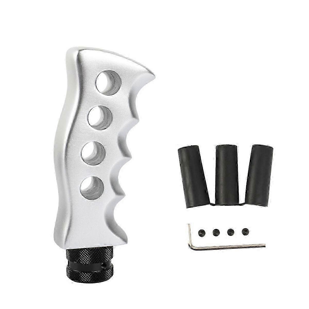 Bil Manuell Växel Tip Kit, Knivgrepp Handtag Växelspaksknopp, Universal Automatisk Växelknopp Tillbehör, Silver