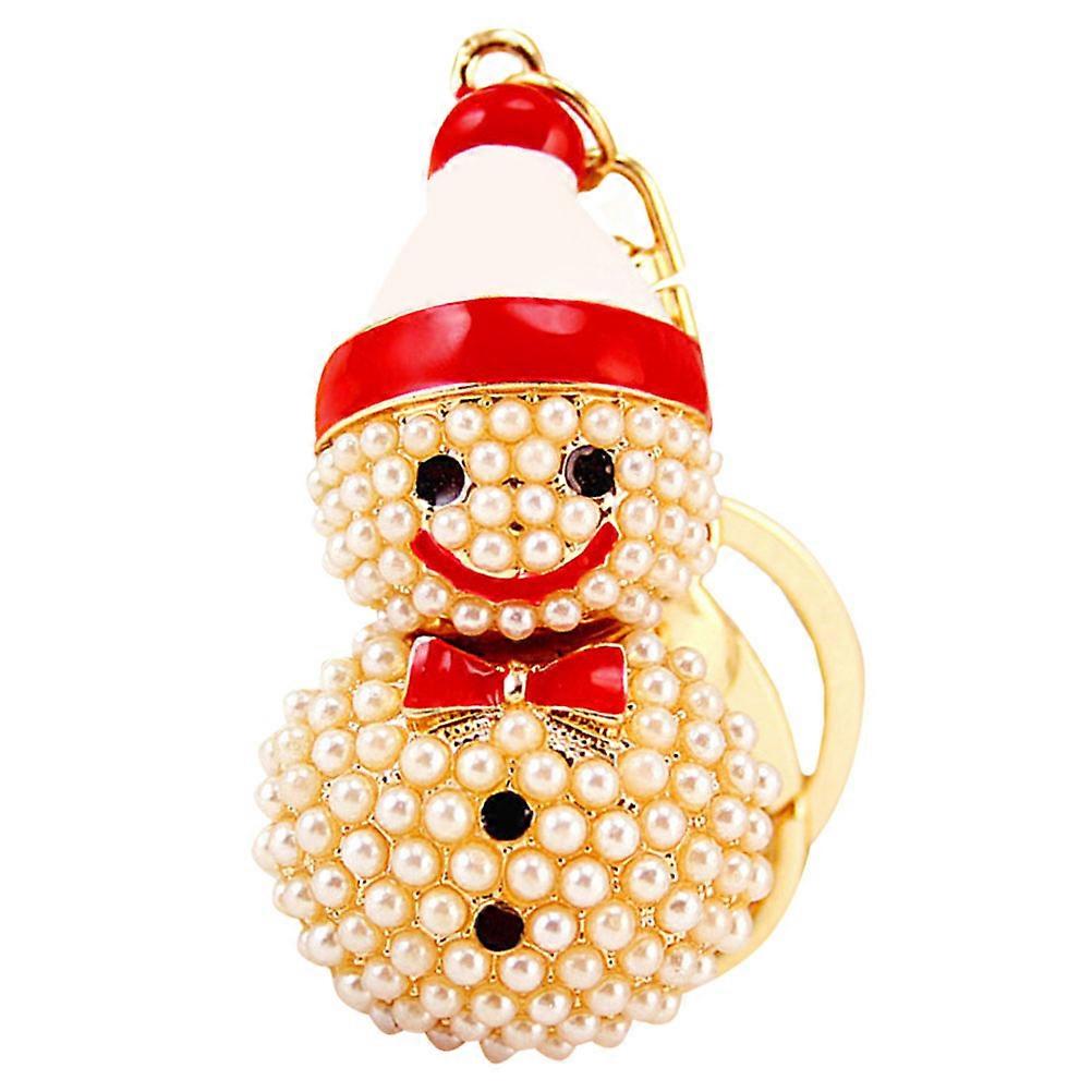 Cute Character Keychains Snowman Key Chain Ideal For Backpacks Or Car Keys Vibrant Red Color 1Pcs
