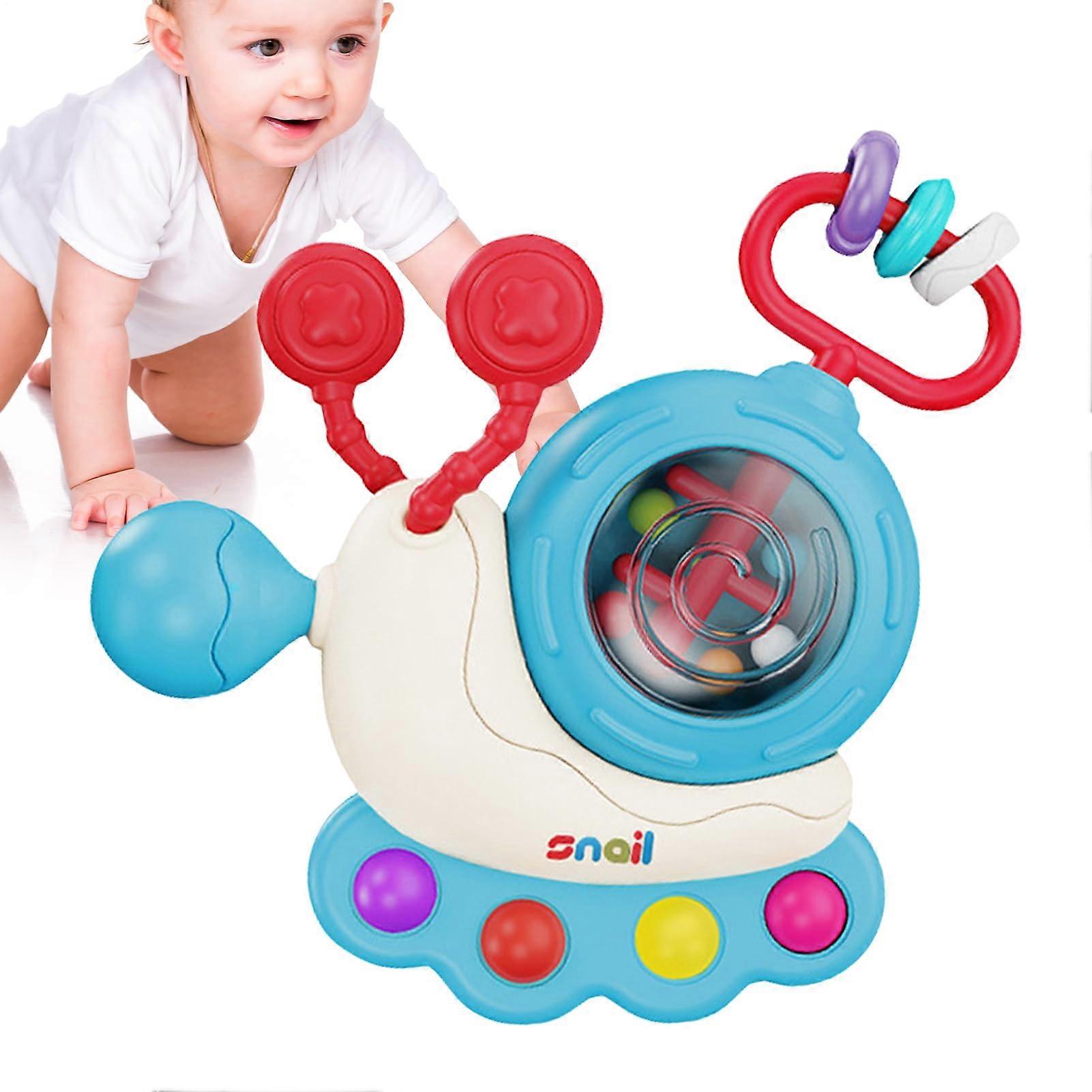 Pull Toy - Activity Pull String Toy for Motor Skills Development, Tactile Stimulation, Travel Toy for Boys and Girls, Snail Design