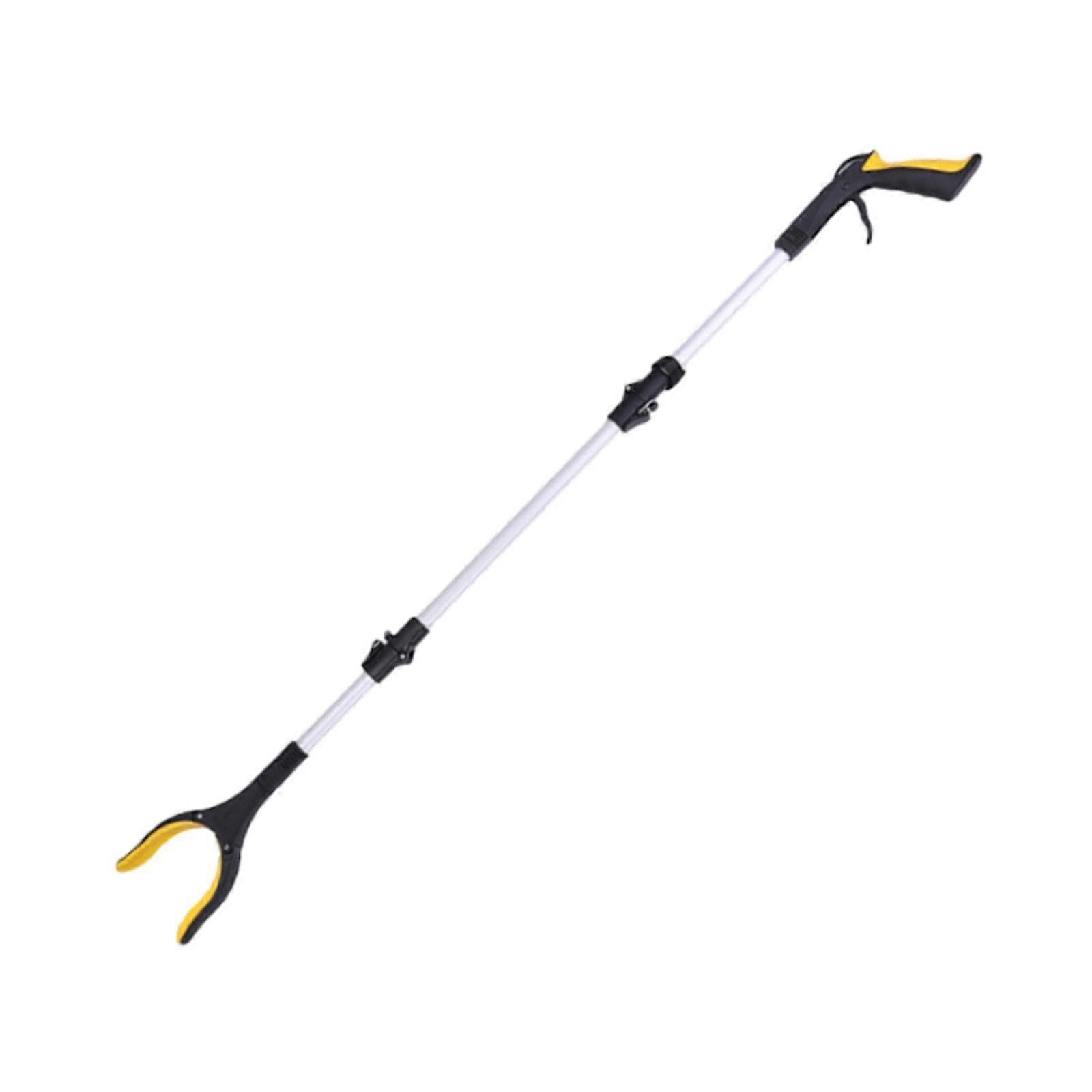 Foldable grabber, grabber, ergonomic handle, nonslip pickup tool for outdoor use, for seniors, garden, lawn, yellow