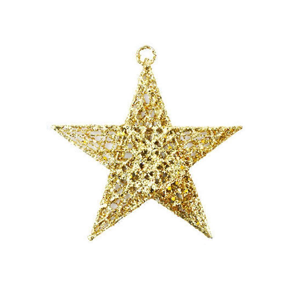 Fém csillag dekorációk 2db véletlenszerű stílusú függő díszek parti dísz karácsonyi alkalomra 15 x 15 x 2 cm