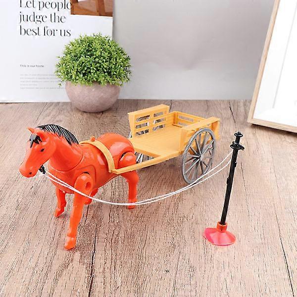 Electronic pony pet pulls wagon around running walks Ele