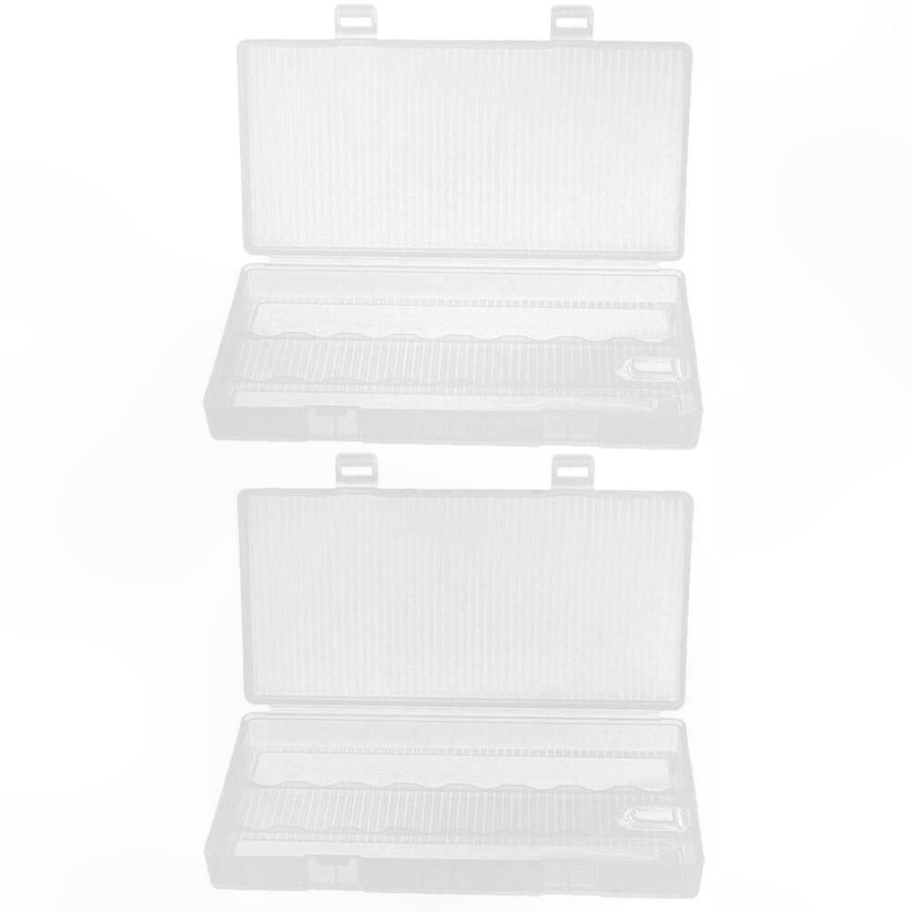 2-Pack Plastic Battery Storage Organizer with Hanging Case Holder Box