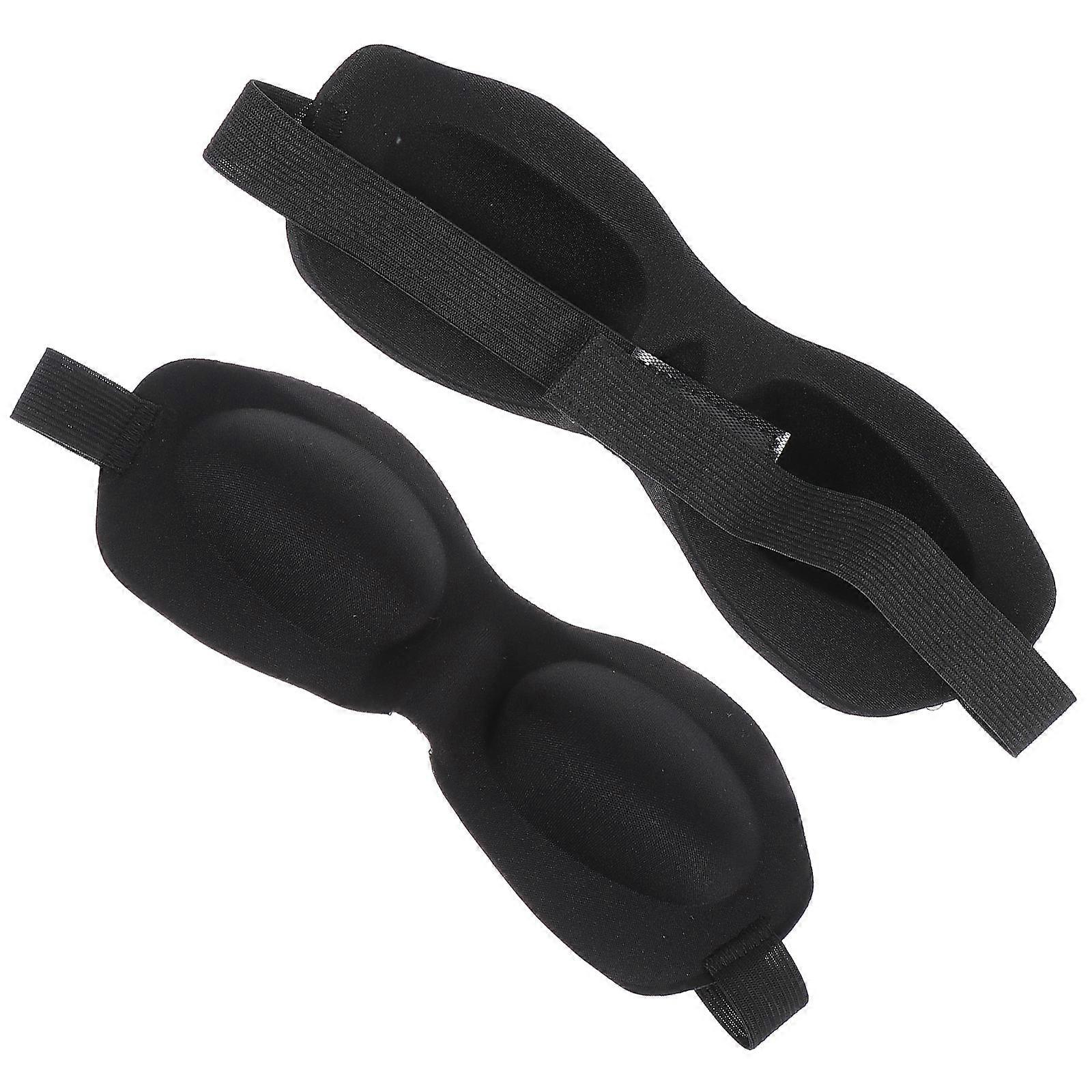 Blackout Eye Mask For Sleeping 2Pcs Blocks Out Light 8.3×3.1×0.6in Elastic Bands For Men And Women