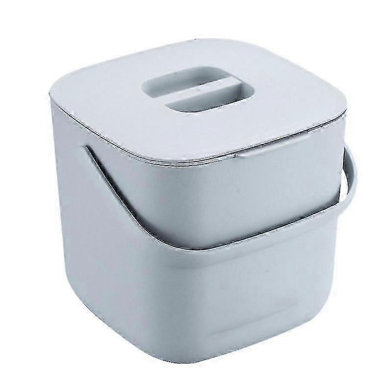 Double Layer Kitchen Food Waste Trash Can Compost with Drainer Rubbish Container Organizer Accessories Tools(Gray)
