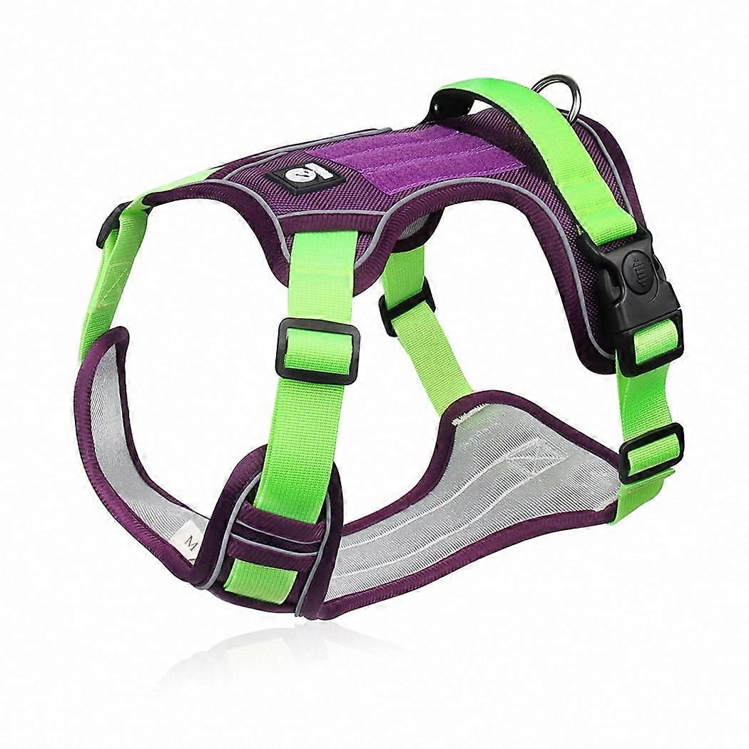 Dog Harness for Large Dogs, Adjustable No Pull Military Vest with Handle, Reflective Design for Labrador, Husky, German Shepherd - X-Large Purple