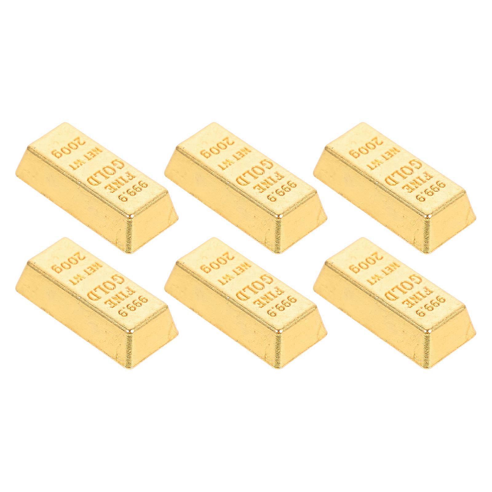 Mini Gold Bars 6 Pcs Model Gold Bars Rectangular Golden 纸 For Miniature Layout
