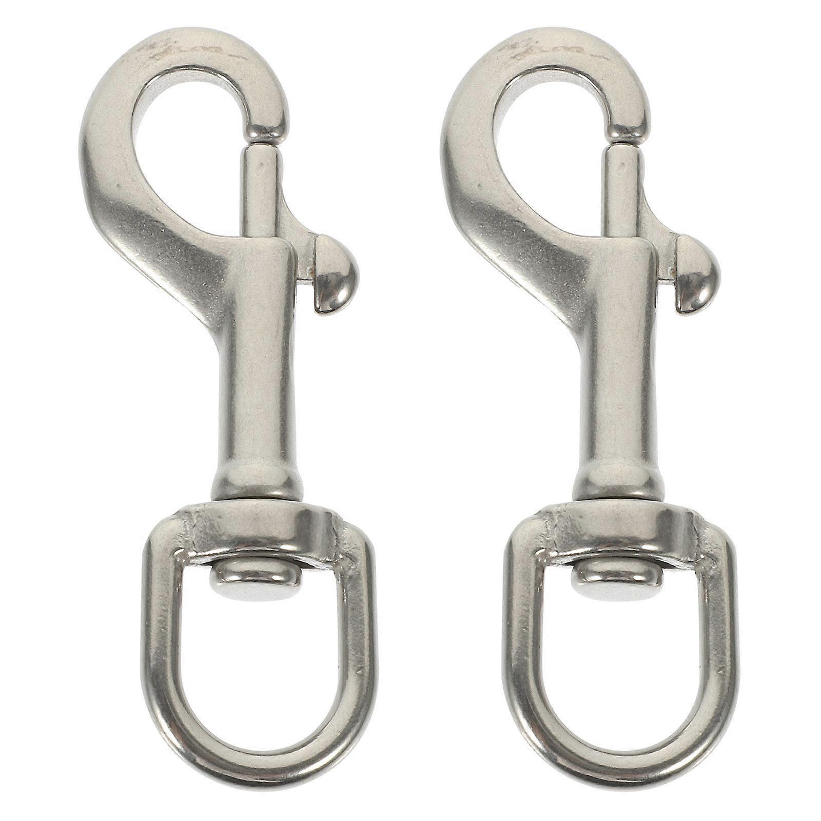 Single Headed Swivel Hook For Diving And Pet Owners Silver Color Anti-Rust Secure Closure 2Pcs