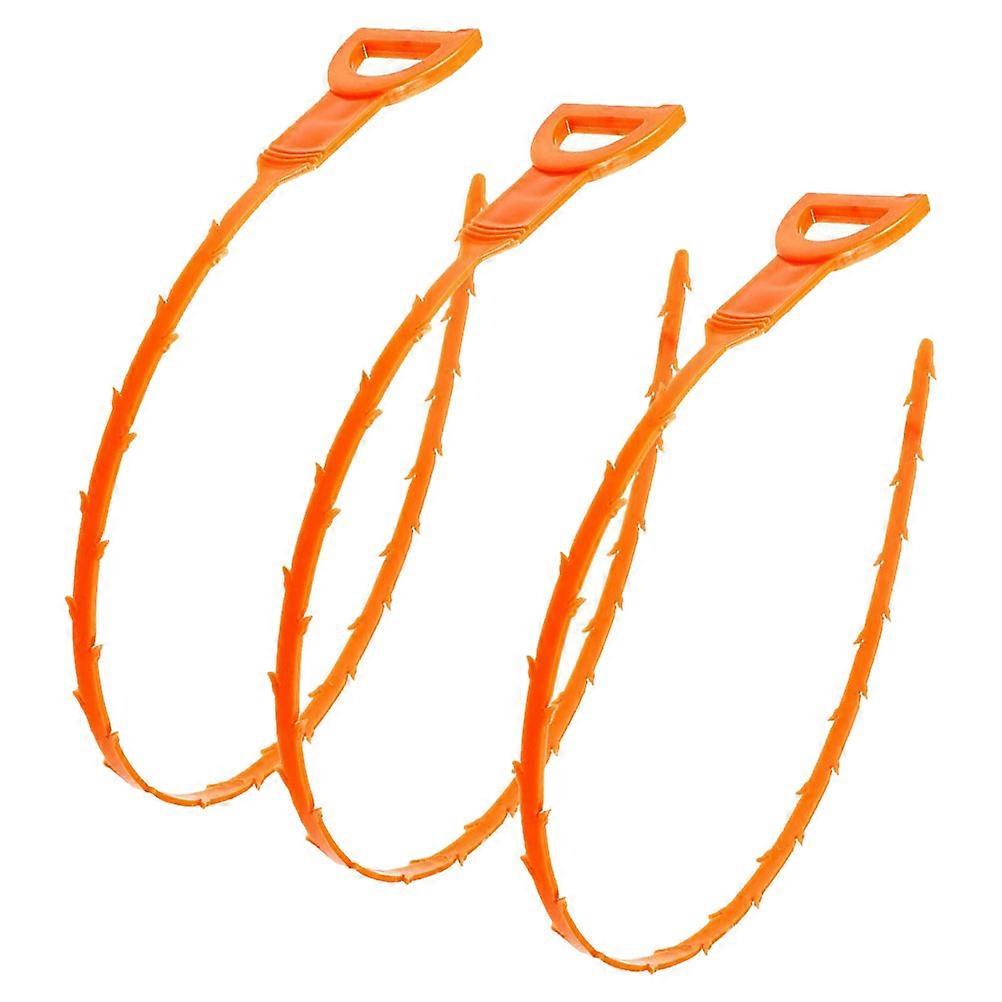 3pcs Flexible Hair Drain Clog Remover Tool Sink Snake Cleaner for Kitchen, Bathroom, Toilet & Shower – Unique Barb Design for Efficient Hair Debris