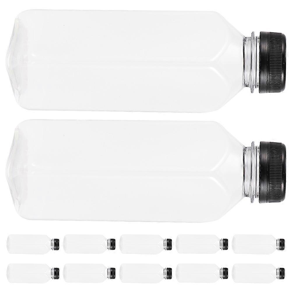 12pcs Reusable Clear Plastic Juice Bottles with Tight Seal – Compact & Stylish Beverage Containers for Milk, Juice, and Cold Brew Tea