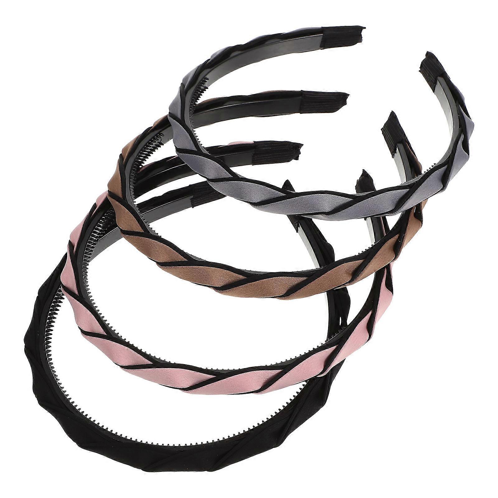 Here's a refined and engaging product description based on your input:
**4pcs Simple Style Headbands – Non Slip Hair Accessories for