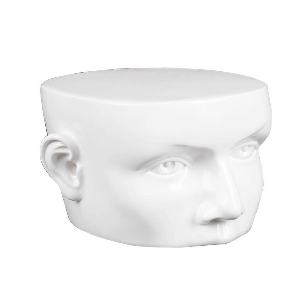White Plastic Head Model Display Stand for Holding Hats and Jewelry Large Base Prevents Tipping 1pc