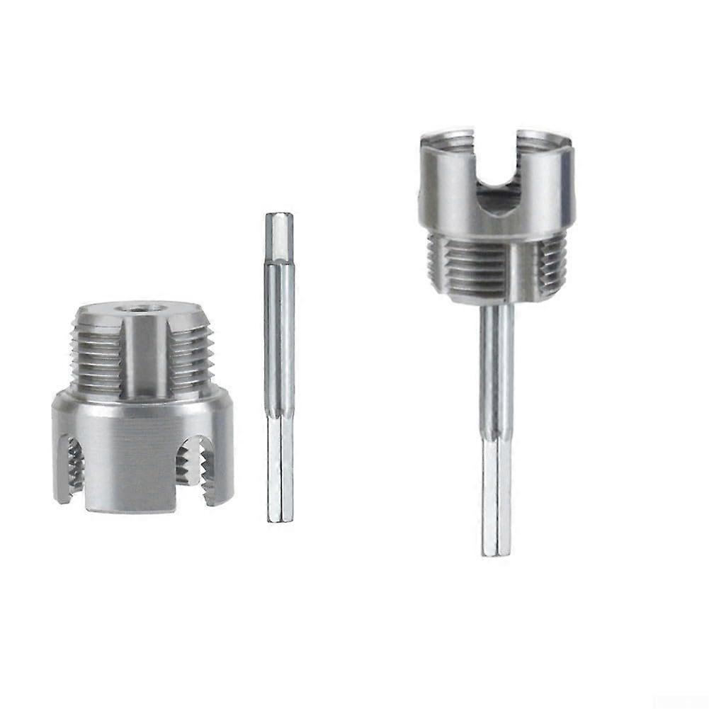 Thread cutting tool set for internal and external pipe thread , works with various pipe materials, supports standard pipe sizes.